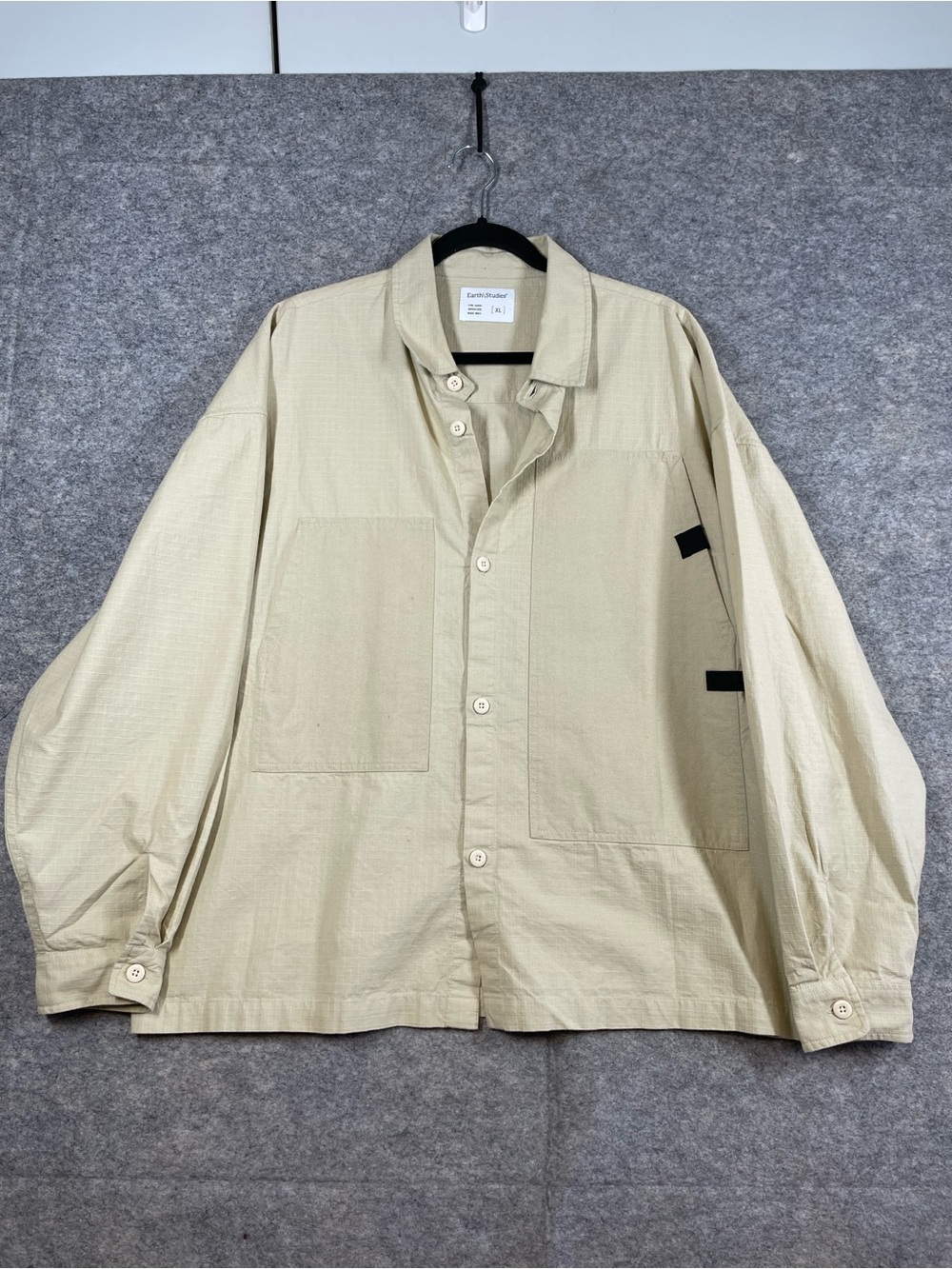Earth Studies MS-109 Research Shirt Beige XL Utility Ripstop Minimalist Gorpcore
